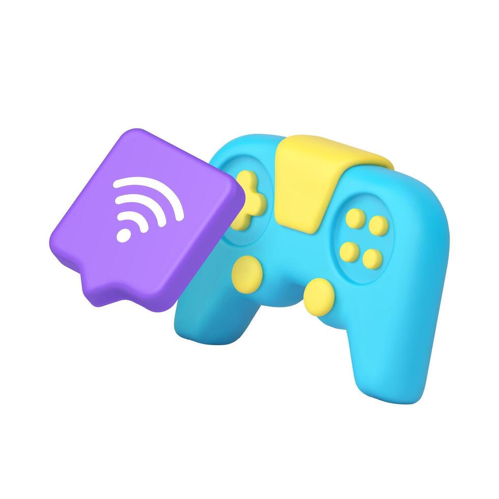 Colorful game controller with Wi-Fi icon vector