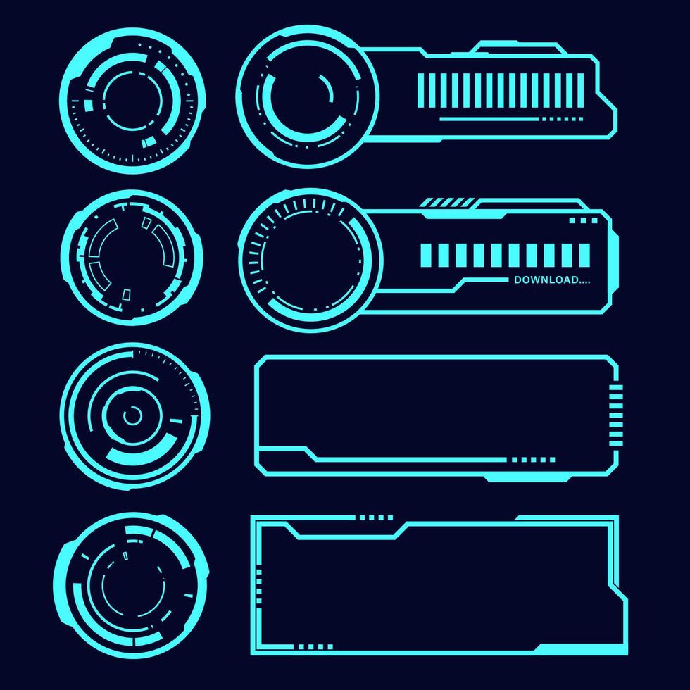Futuristic UI download elements vector