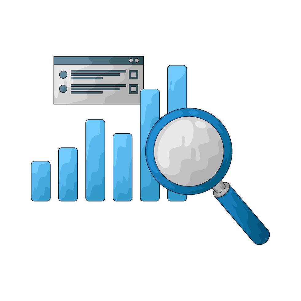 Data analytics growth visualization illustration vector