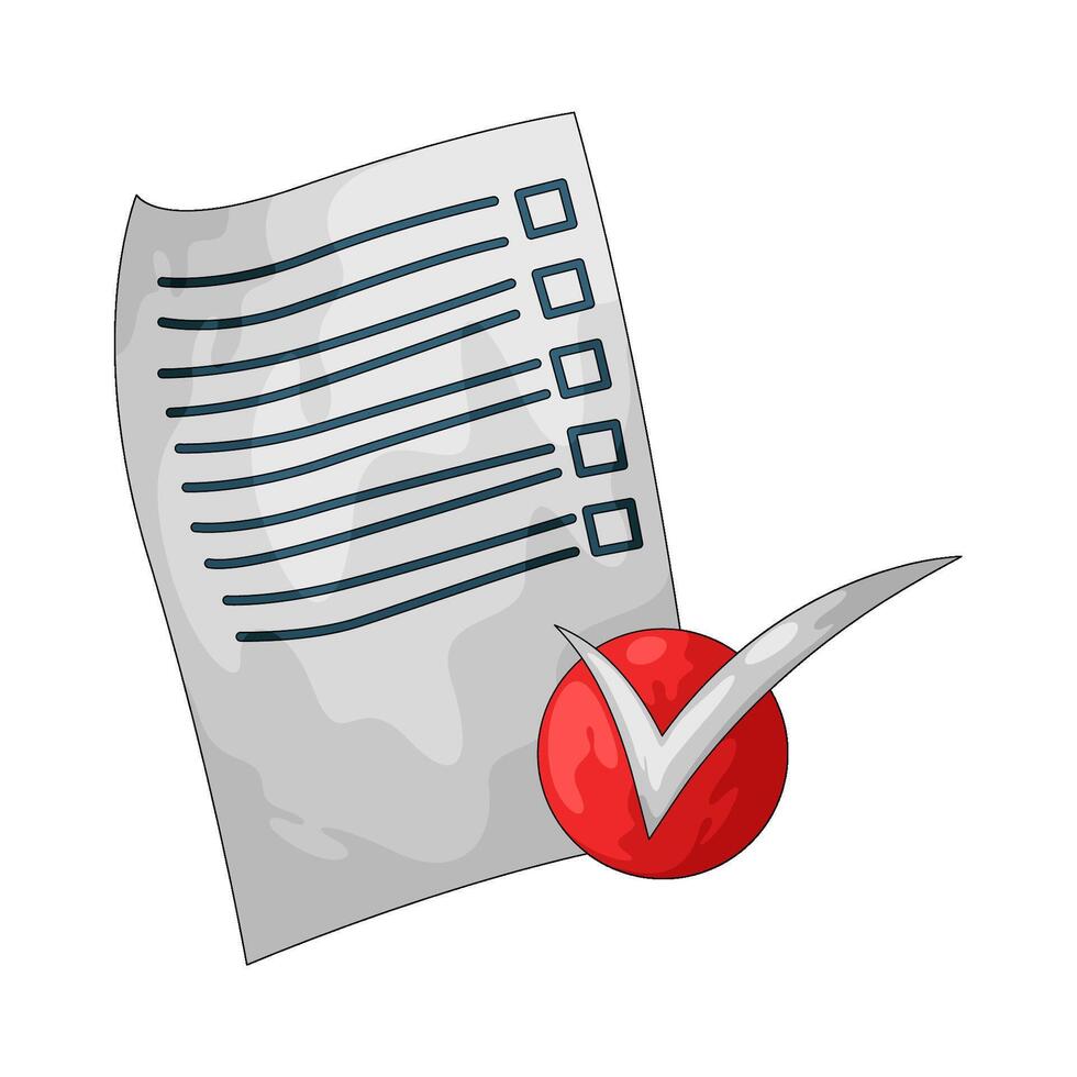 Checklist with a red checkmark vector