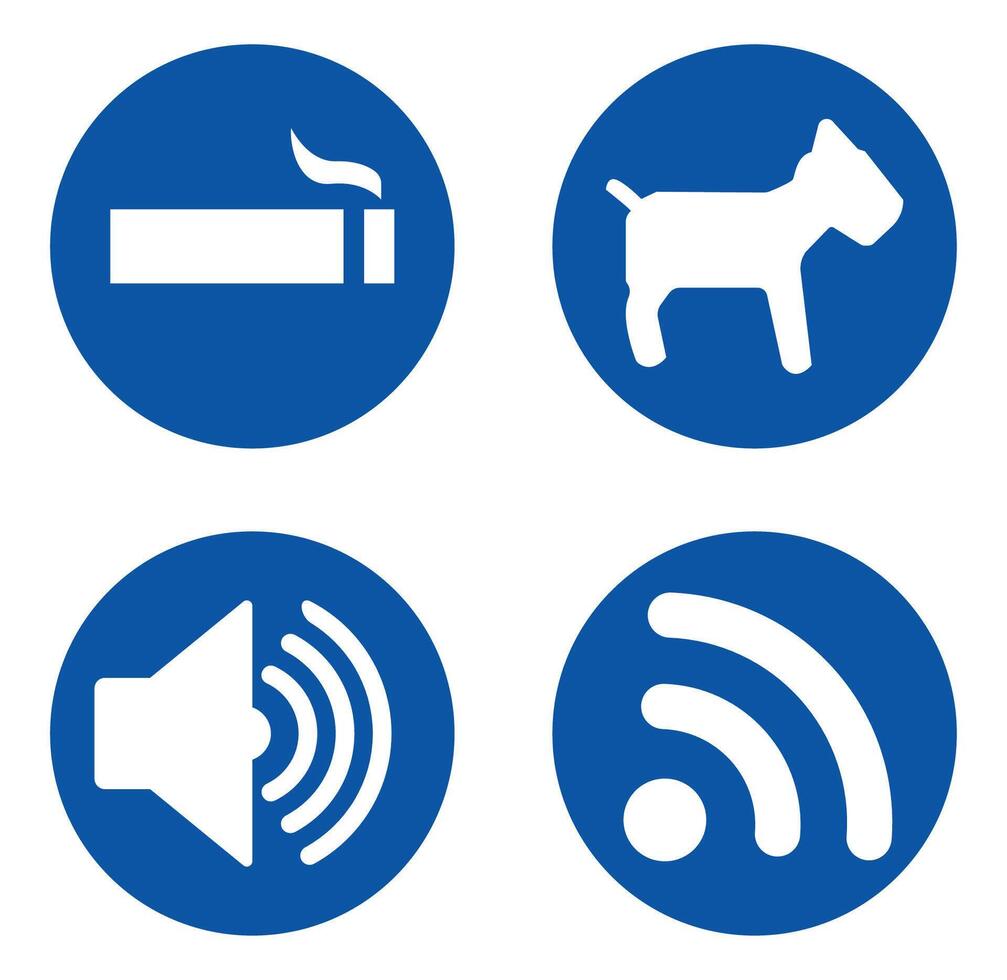 Icon Set of Prohibition and Warning Symbols for Public Spaces vector