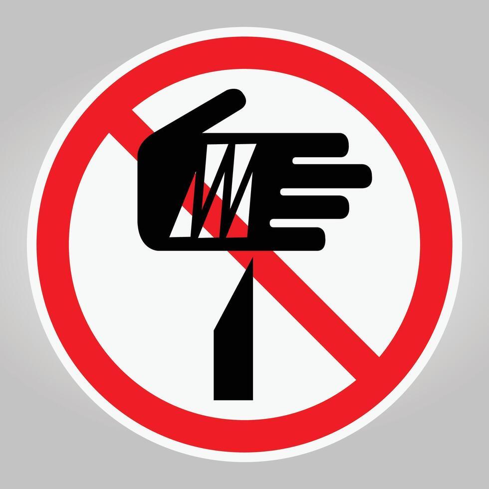 Warning Sign with Hand Gesture and No Symbol for Restricted Actions vector
