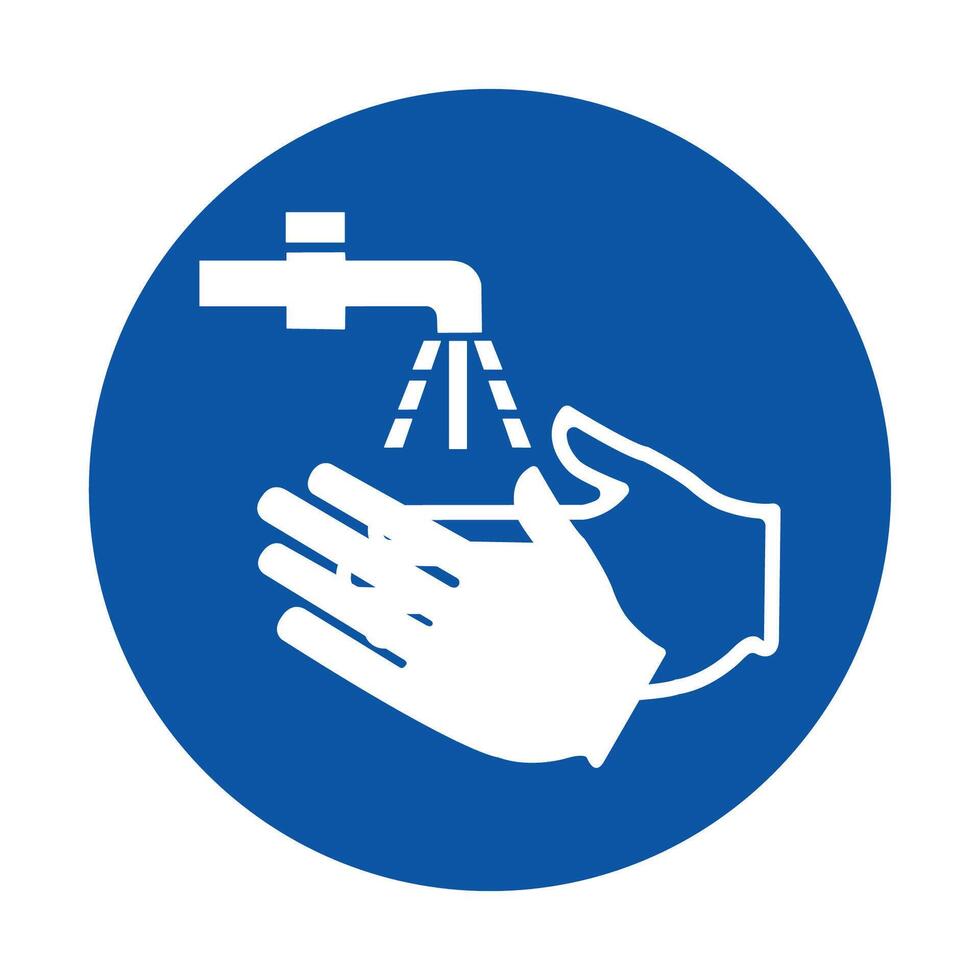 Hand Washing Symbol Icon for Hygiene Practices in Public Spaces vector