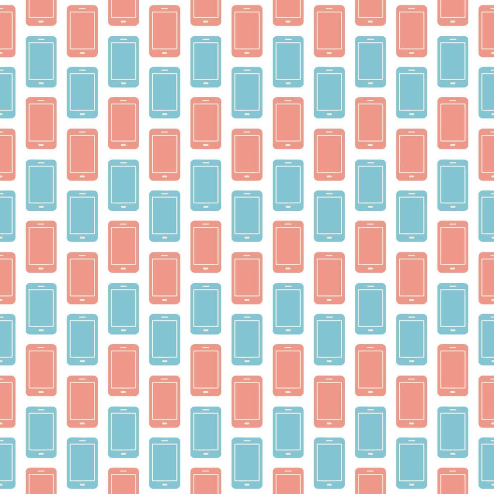 Flat Design Smart Device Arrangement Mobile Phone Screen Seamless Pattern vector