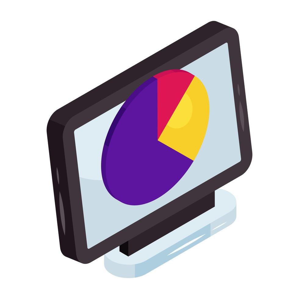 Editable icon of online data analytics vector