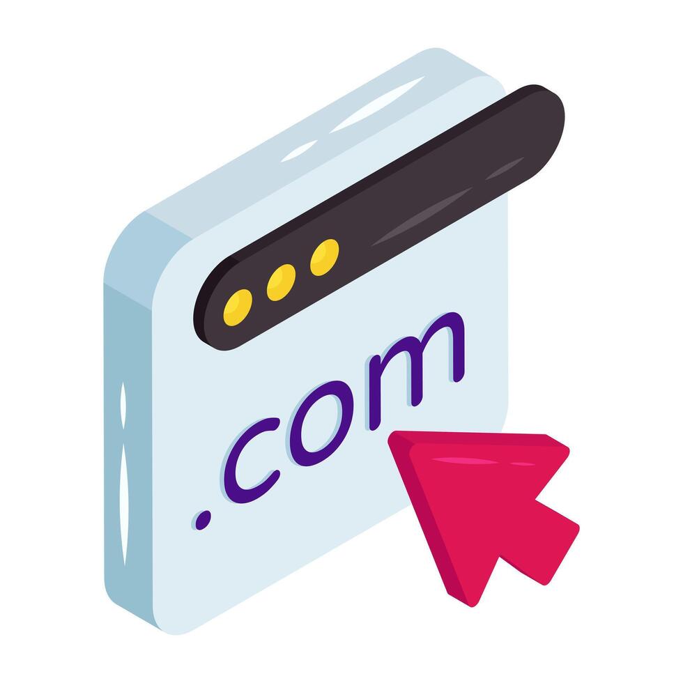 An icon isometric design of web domain vector