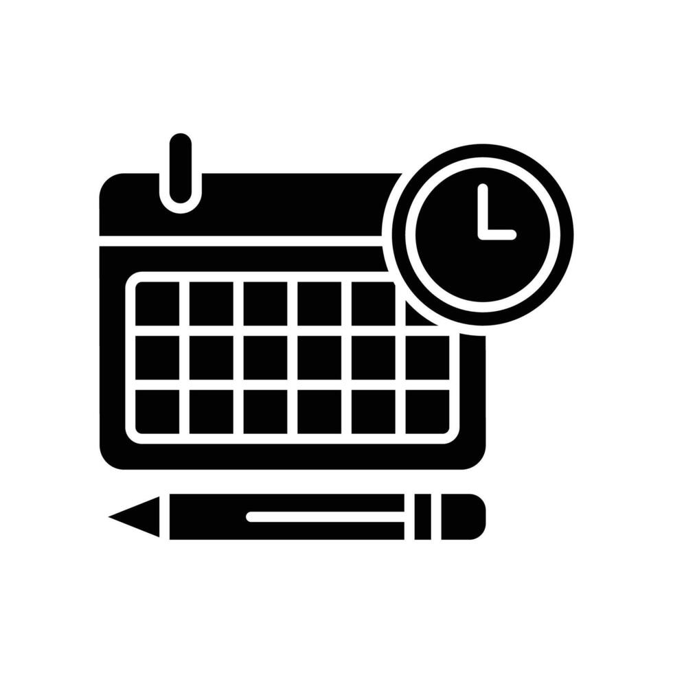 Flat style timetable icon for daily activity planner and time tracker vector