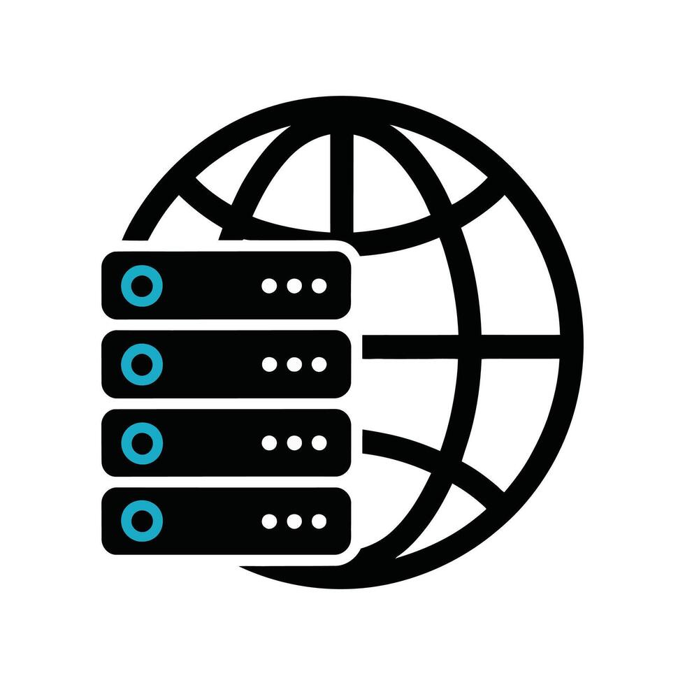 Modern Web Server Icon on White Background. vector