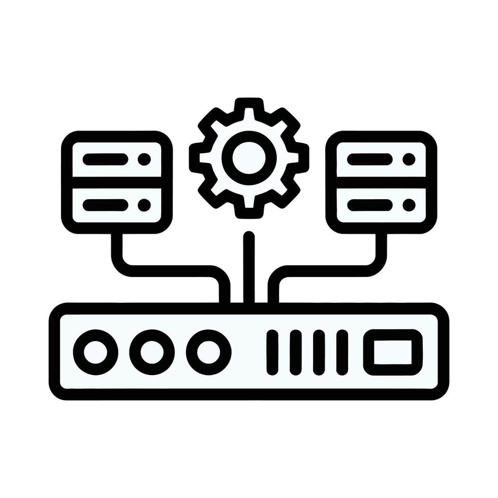 Clean Line Art Application Server Symbol. vector