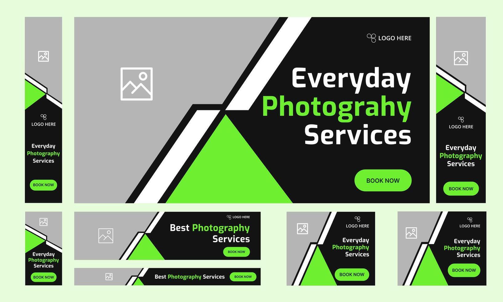 Daily photography web bundle banner design for social media post, web bundle banner design, customizable eps 10 file format vector