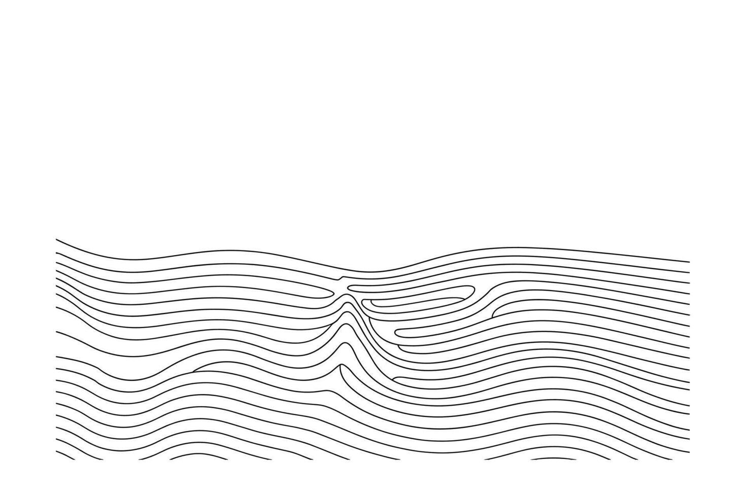 Abstract Wavy Line Art with Curving Shapes Minimalist Illustration for Modern Design and Backgrounds, Representing Flow, Movement, and Creative Patterns vector