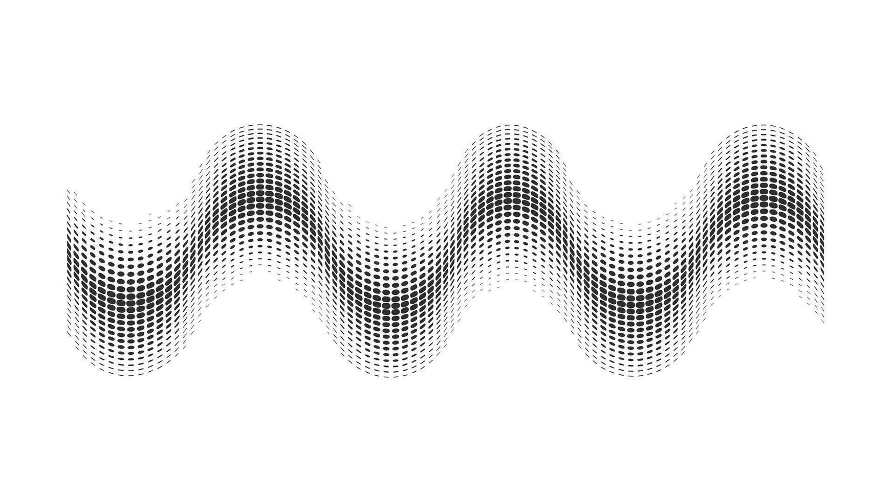 Wavy Halftone Pattern Abstract Background with Smooth Curves and Gradual Density Changes for Modern Design Elements and Creative Applications vector