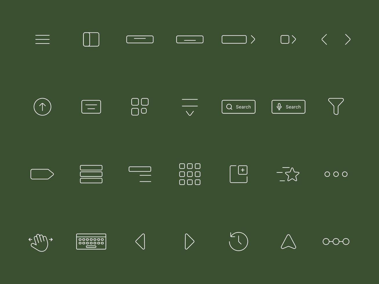 Navigation Outline Icons Collection for UI UX Flat and Bold Style vector