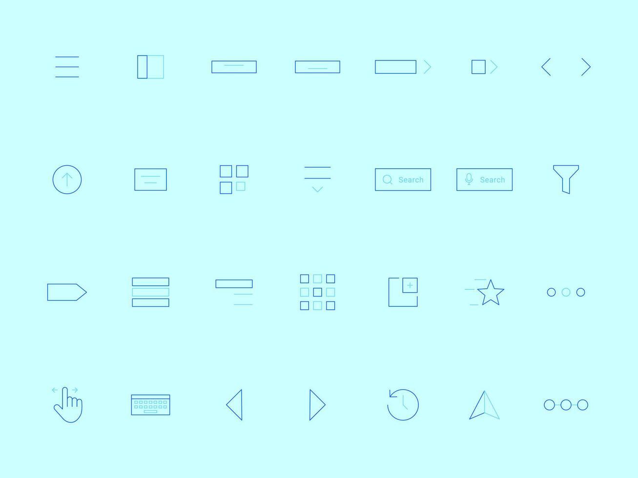Navigation Outline Icons Collection for UI UX Flat and Duotone Style vector