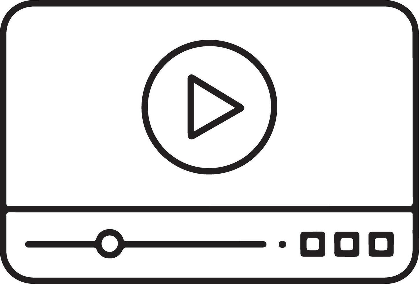 Simple outline icon of a digital player interface vector