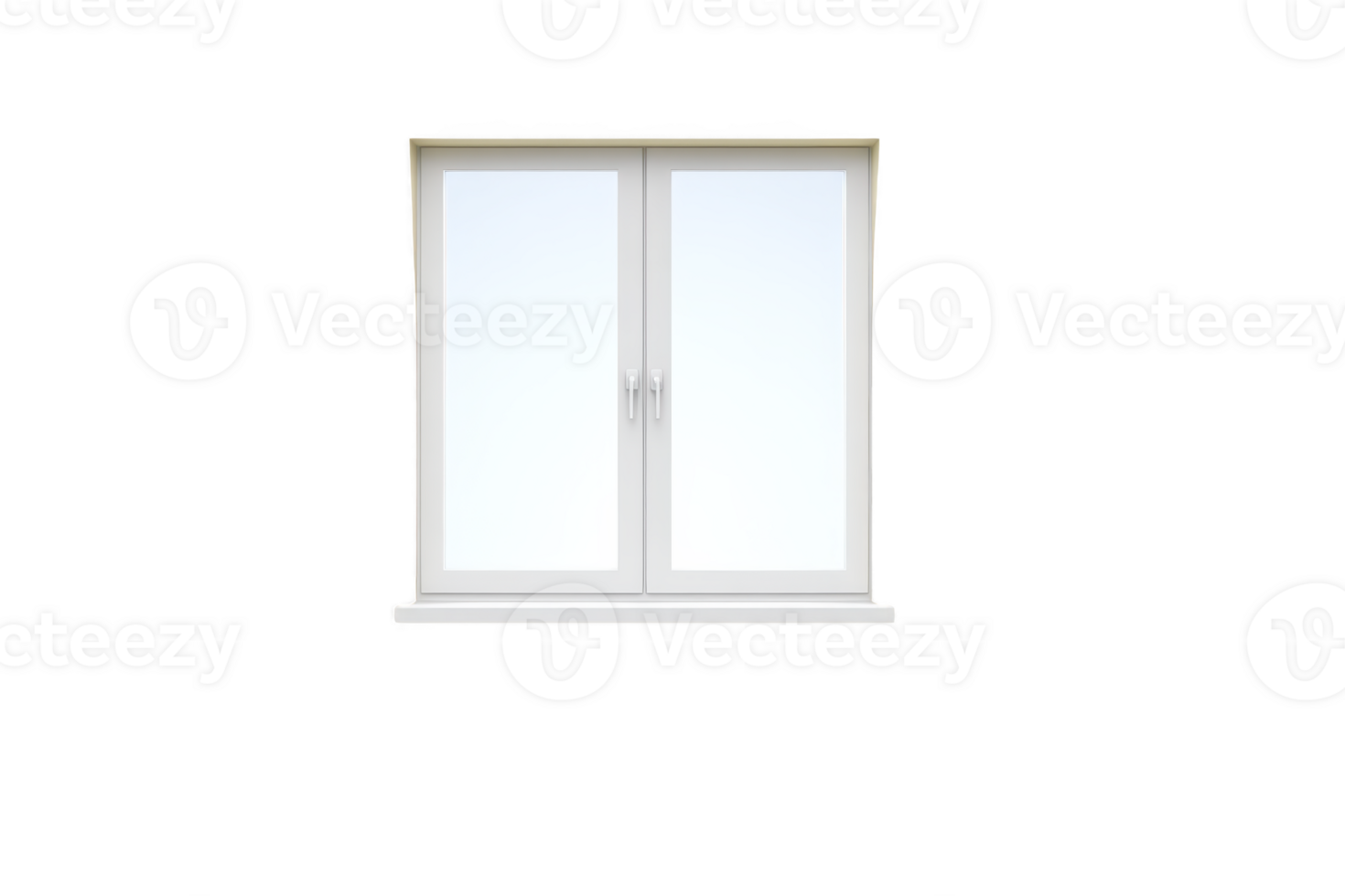 White sliding glass window with simple frame is shown against plain background, offering clear view through its transparent panes. design is modern and minimalistic png