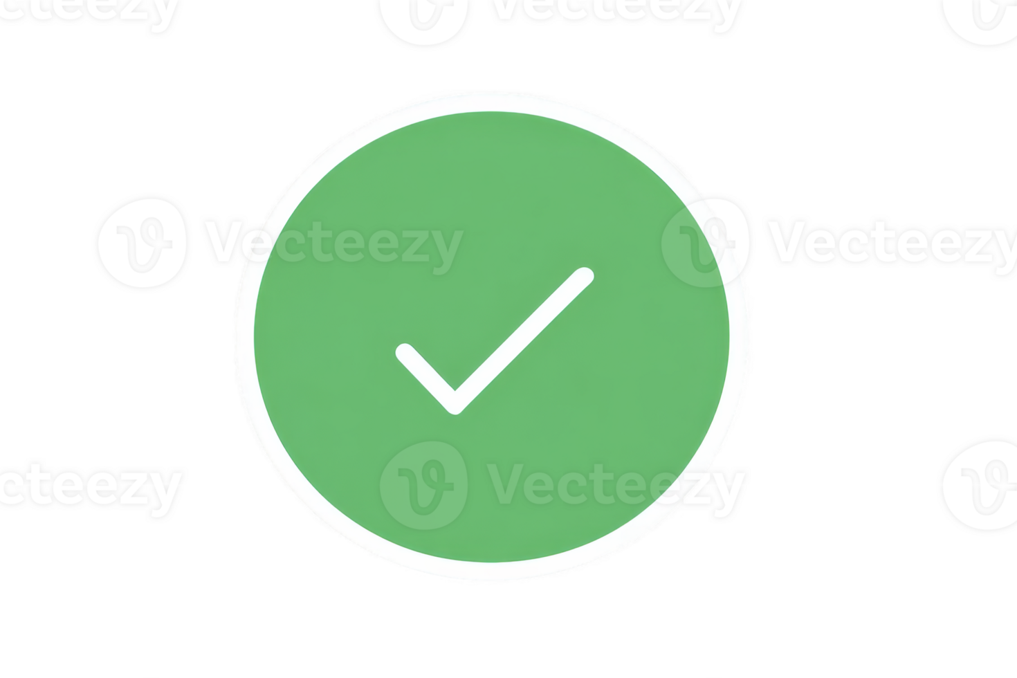 Green circle with white check mark symbolizes approval or success. simple design conveys positive message, often used in digital interfaces png