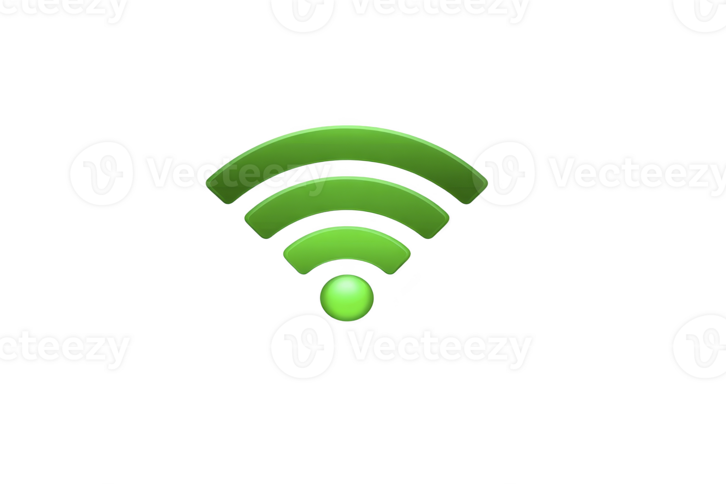 Green Wi Fi symbol on transparency background represents wireless connectivity and internet access. vibrant color suggests strong signal, emphasizing technology and communication png