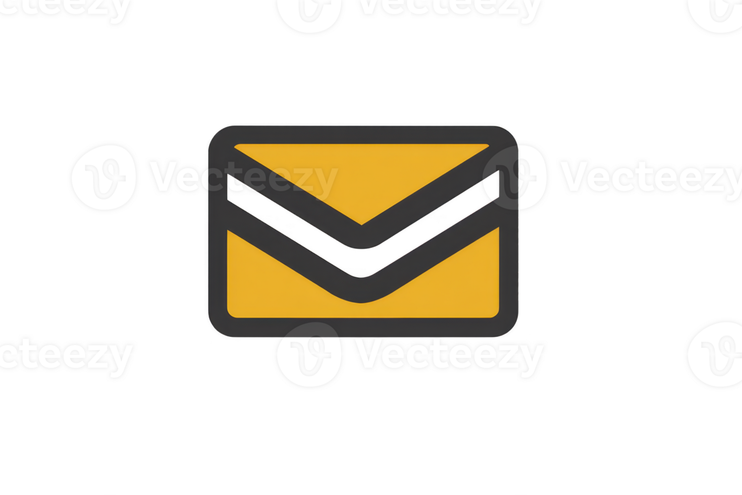 giallo Busta icona con nero schema simboleggia e-mail o messaggistica comunicazione. semplice design è spesso Usato nel digitale interfacce per rappresentare invio o ricevente messaggi png