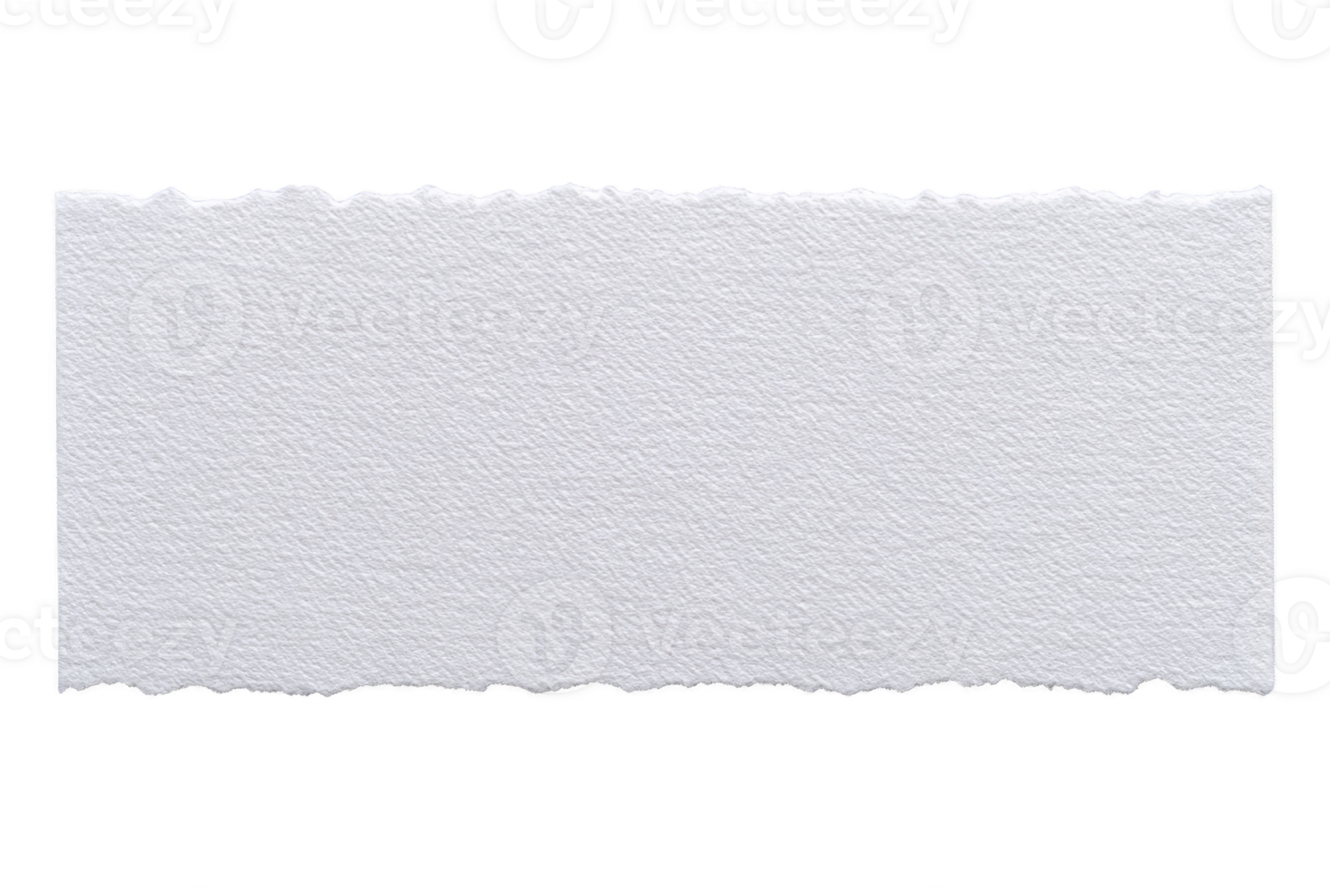 Torn piece of white paper with textured surface and rough edges, isolated on transparency background, evokes sense of simplicity and creativity png