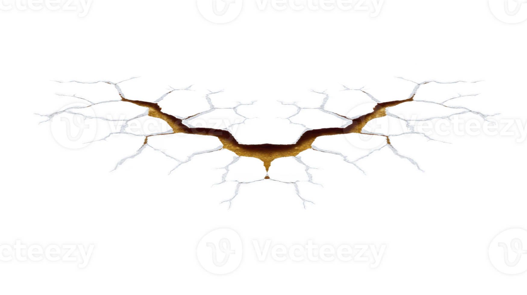 Complex, branching lightning pattern spreads symmetrically across transparency background, resembling neural network or tree roots. intricate design evokes sense of energy and connectivity png