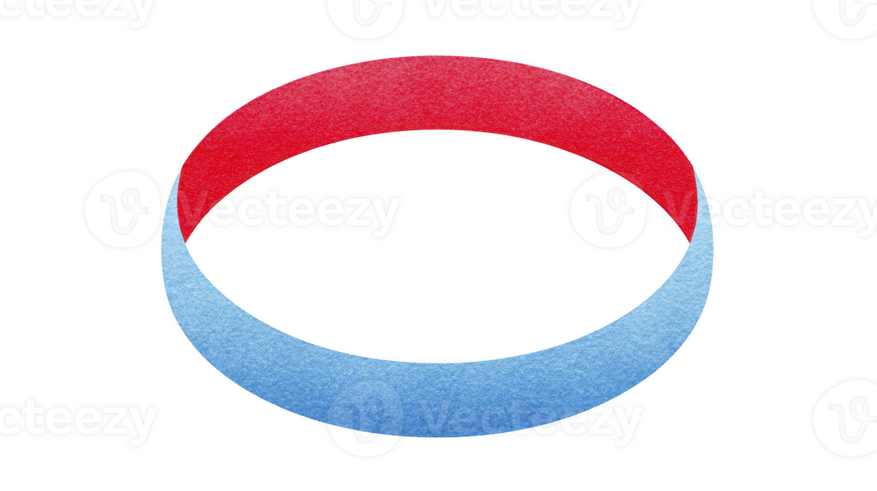 Colorful, circular band features gradient transitioning from red to blue, creating visually appealing design. This vibrant piece can be used for various creative projects, adding touch of color png