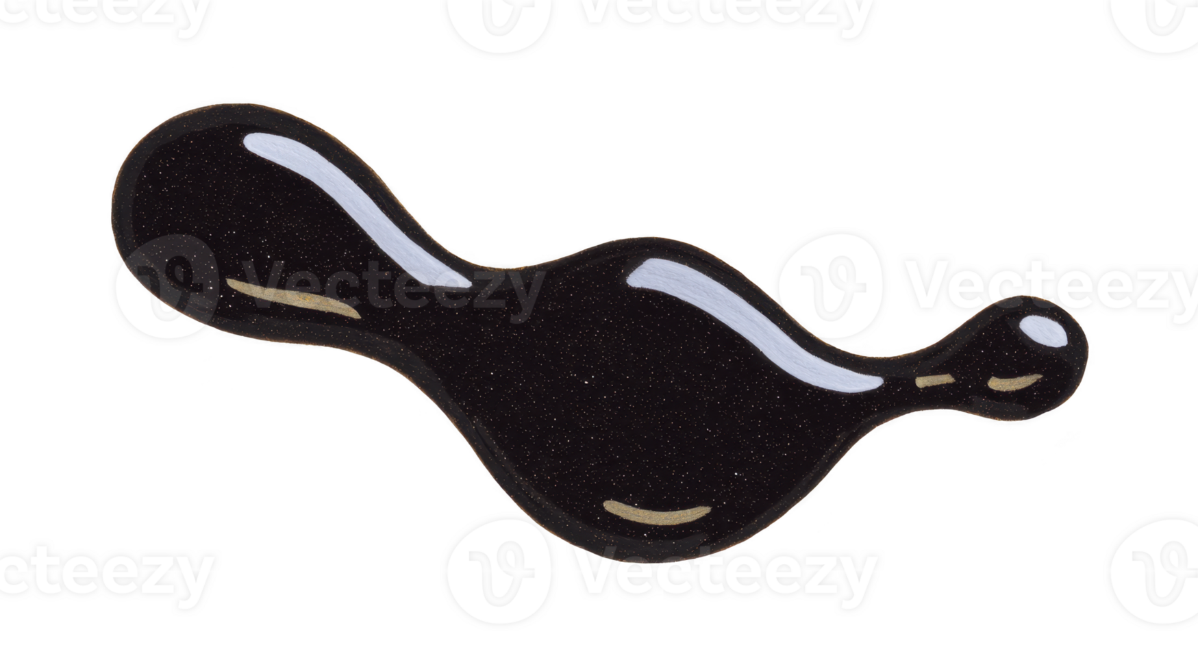 Smooth, abstract shape resembling blob with glossy black surface and subtle highlights. design features unique, flowing form that evokes sense of fluidity and modernity png