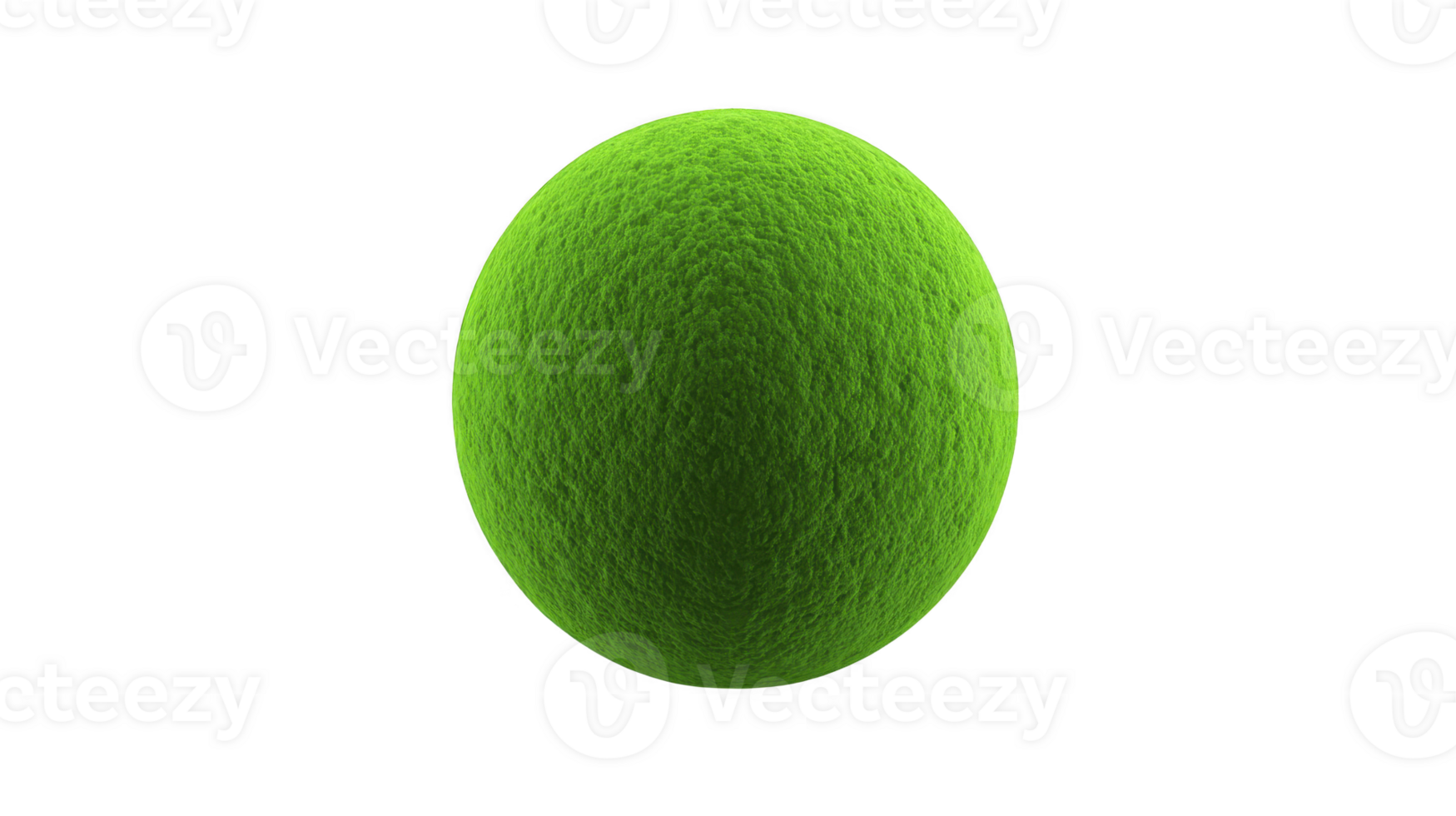 Vibrant green sphere with textured surface, resembling fuzzy or mossy appearance, perfect for various design applications. This eye catching element can enhance visual projects with its lively png