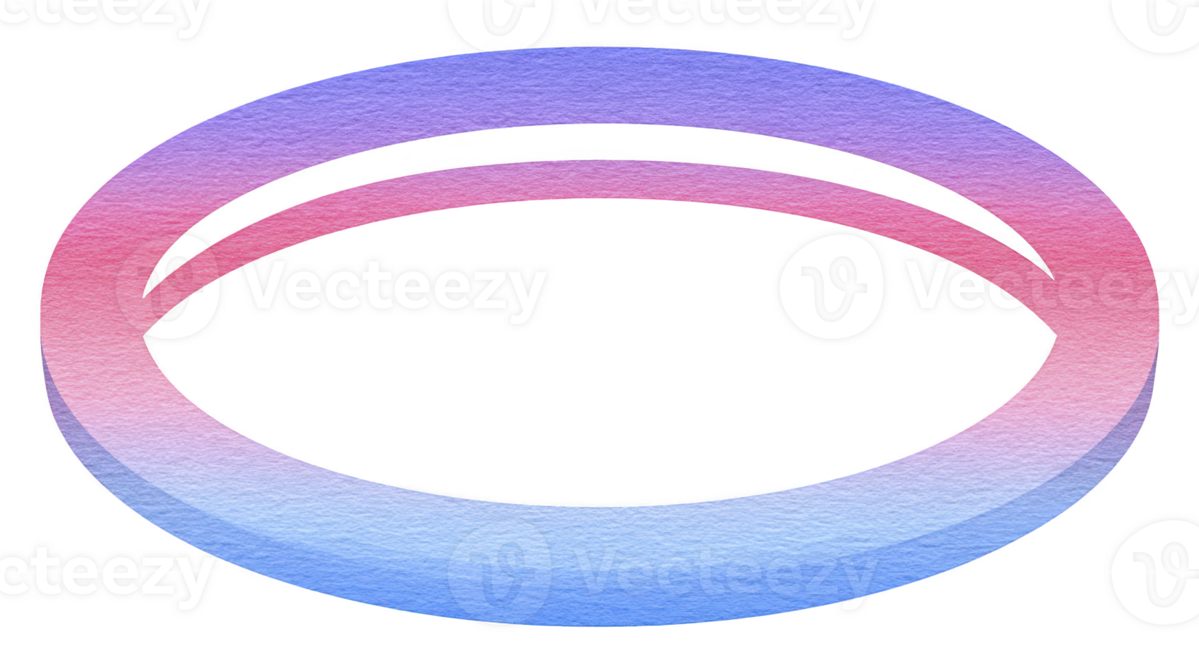 Smooth, oval shape with gradient transitioning from pink to blue, creating soft watercolor effect. This design element can be used for various creative projects, adding touch of elegance and color png