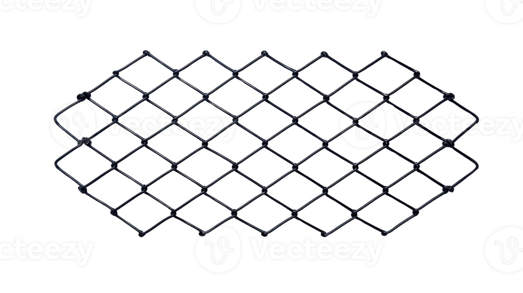 Black diamond mesh wire fence with geometric pattern, suitable for various applications such as security, gardening, or construction. This durable material offers both functionality and aesthetic png