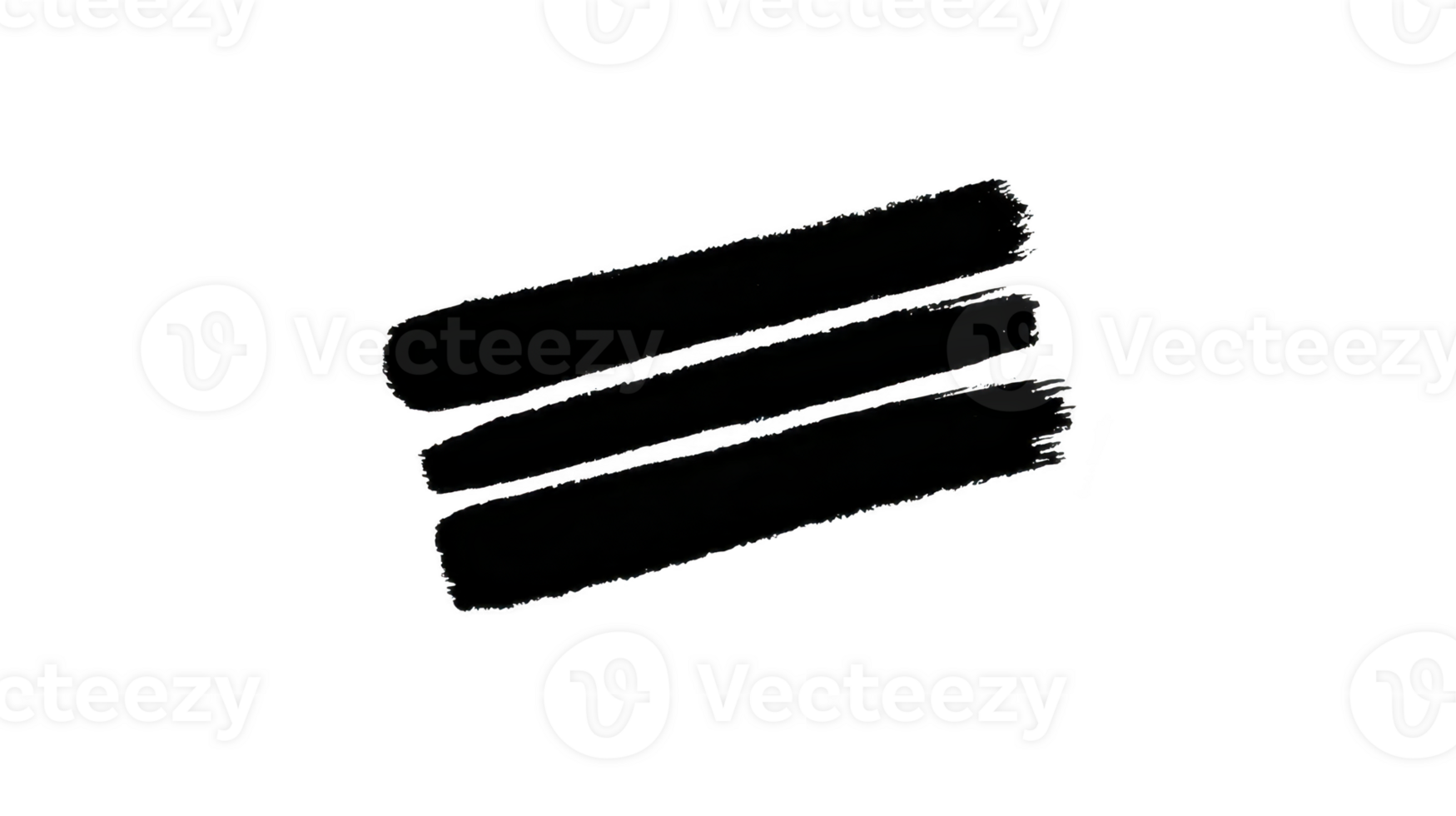 Simple and artistic representation of three horizontal brush strokes in dark color, conveying sense of creativity and expression. This design can be used in various artistic and graphic contexts png