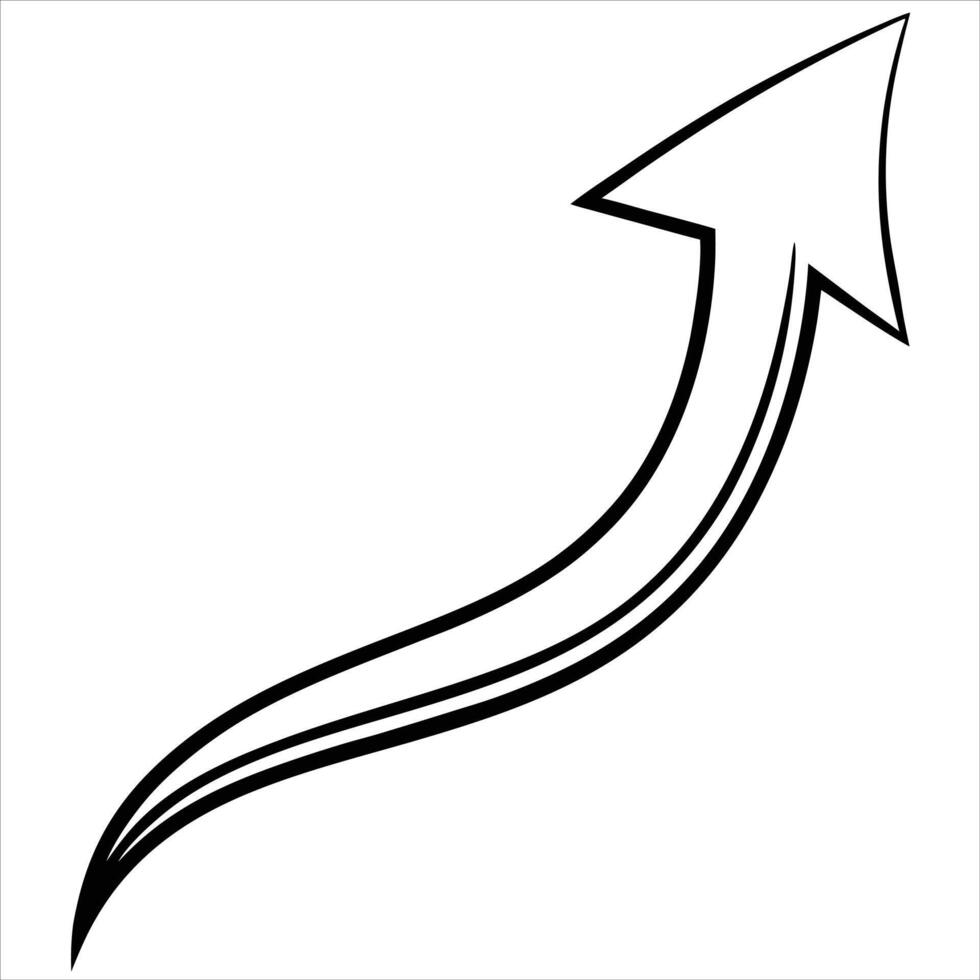 Smooth Curved Arrow Showing Progress design vector