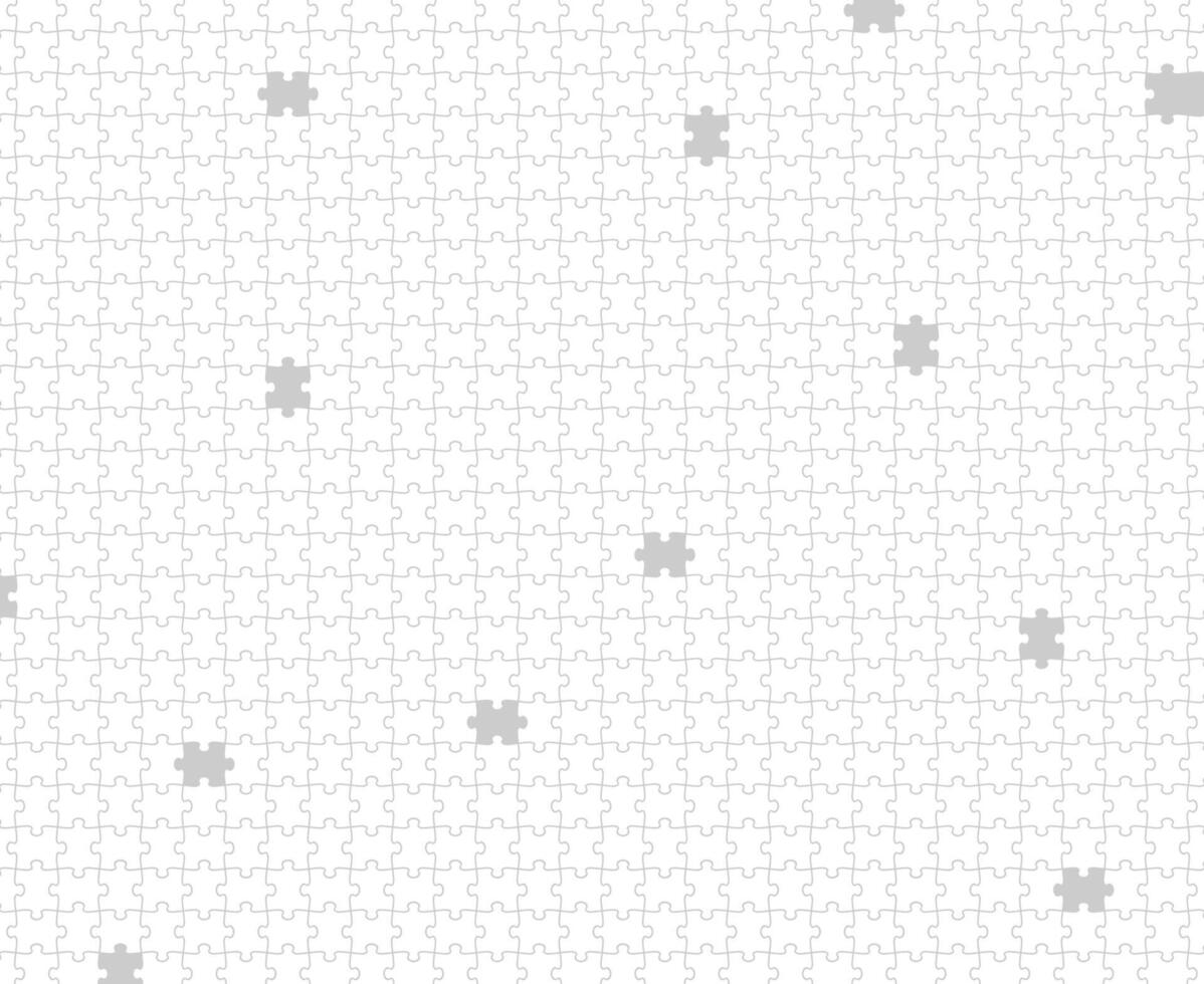 White and gray jigsaw puzzle pattern and background vector