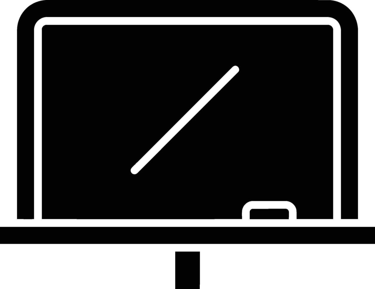 Blackboard with chalk and eraser simple icon for education and learning. vector