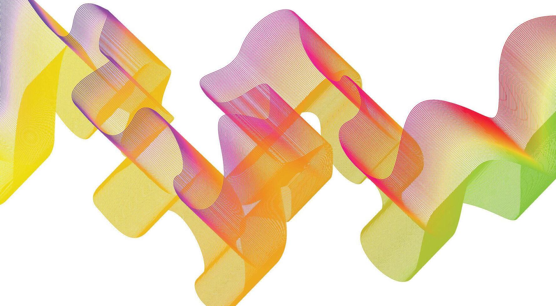 Blend Wavy Lines Curved Yellow Colorful Gradient Abstract Background Design Illustration vector