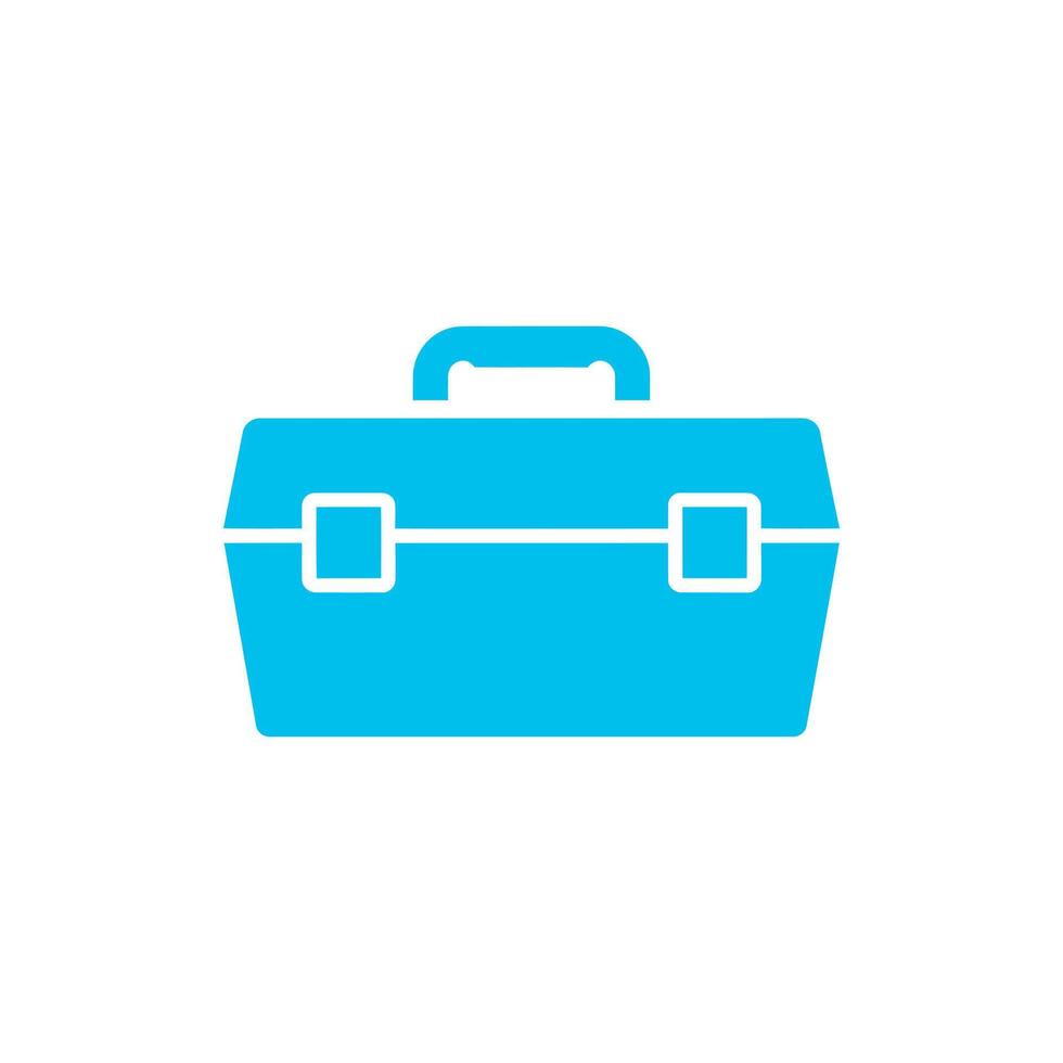 Blue toolbox icon on white background, simple illustration for design use vector