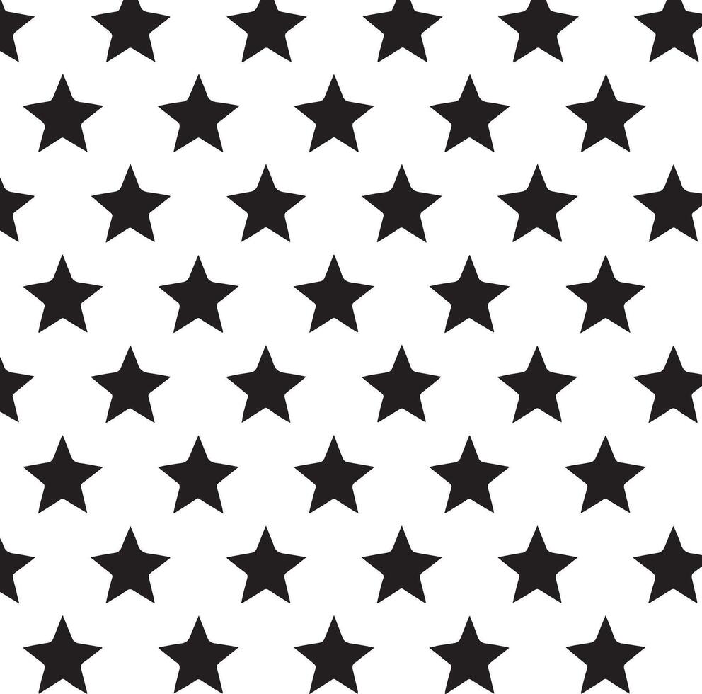 A repeating pattern of textured black stars on a clean white background vector