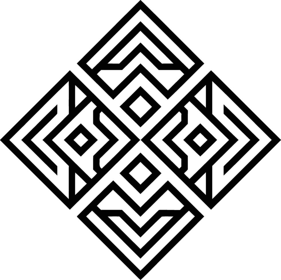 Abstract Geometric Pattern Featuring Bold Black Lines and Intricate Diamond Shapes Evoking a Sense of Symmetry and Modern Artistic Design Element vector