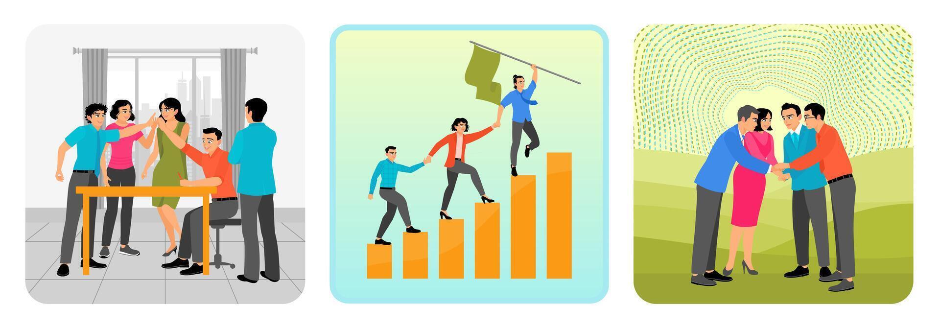 Teamwork and collaboration visual representation vector