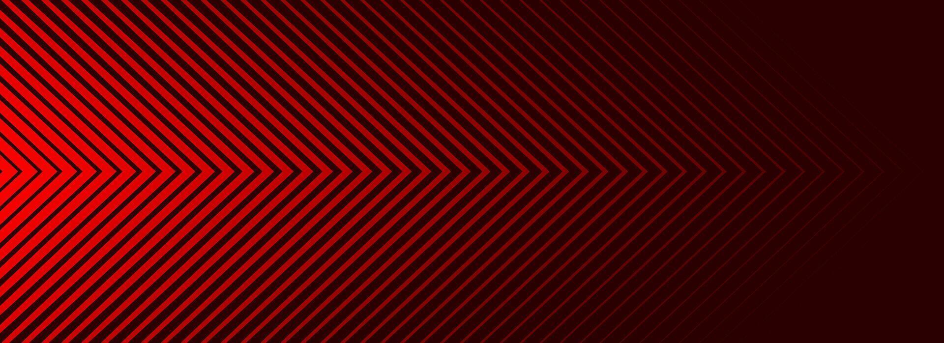 Red arrows background. Abstract triangle gradient wallpaper. Repeated arrow stripes backdrop for flyer, banner, poster, presentation. Thin to thick linear game or sport texture. Masculine bg vector