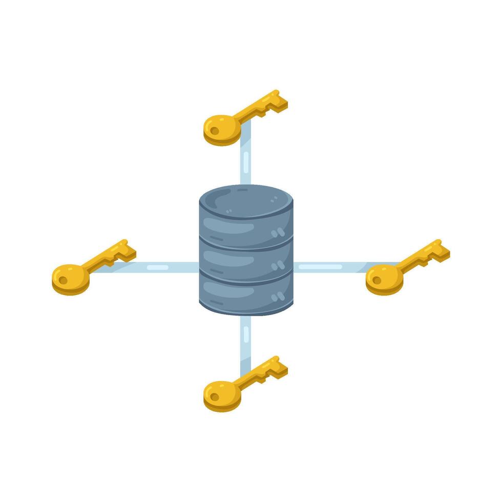 database with security keys vector
