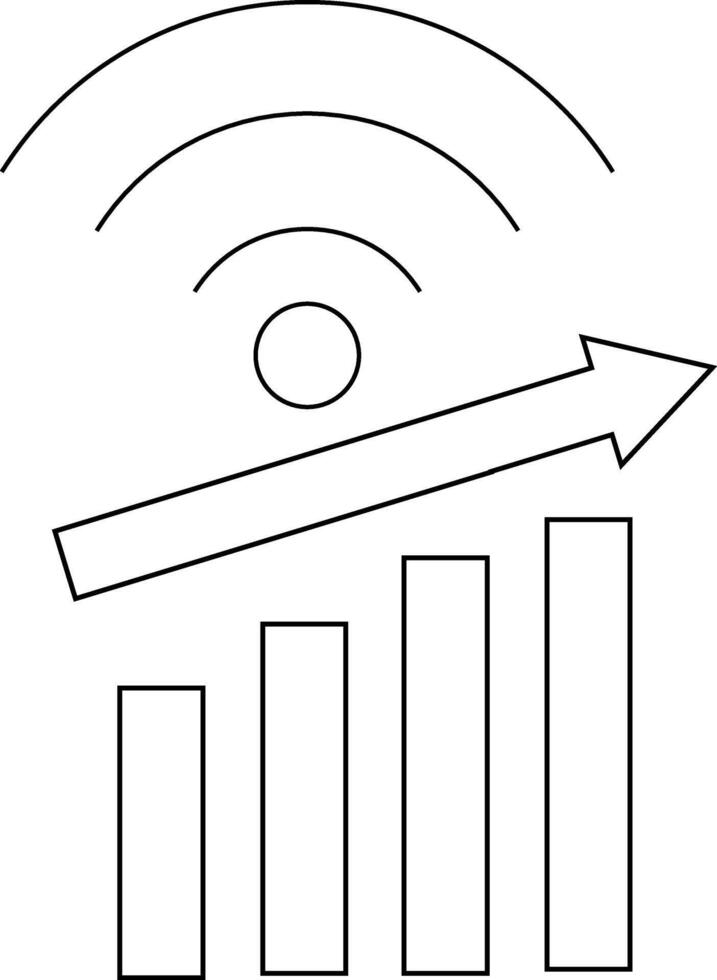 rising graph icon and wifi icon with white background vector