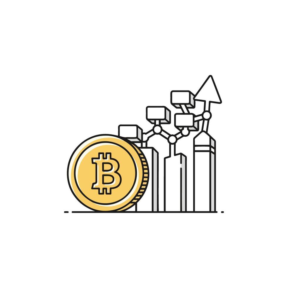 Bitcoin Blockchain Network Illustration vector