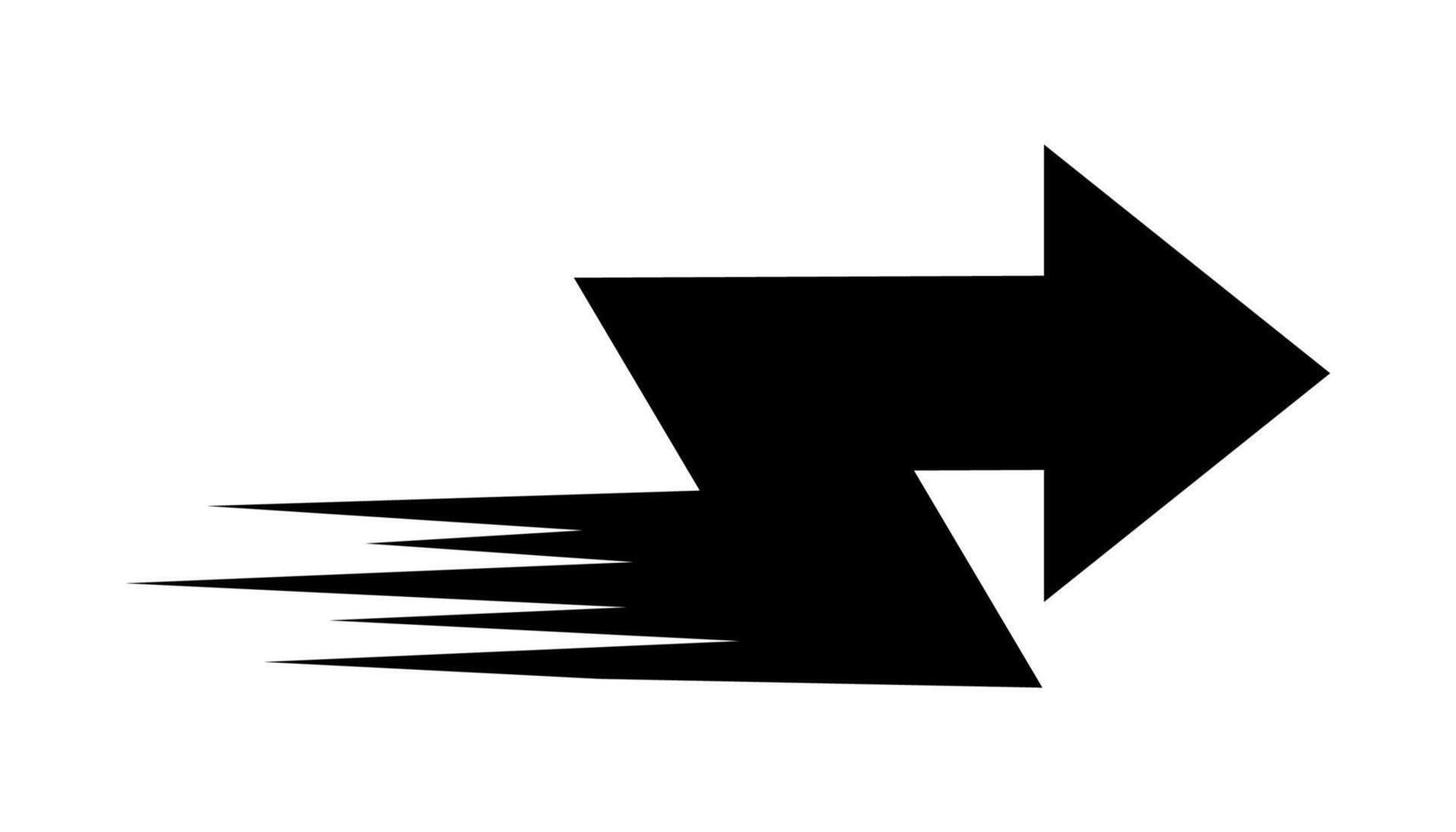 Right arrow icon with fast speed effect. Illustration designed for modern abstraction with symbols of speed, rush, progress, energy. Fast right arrow movement symbol on a white background. vector