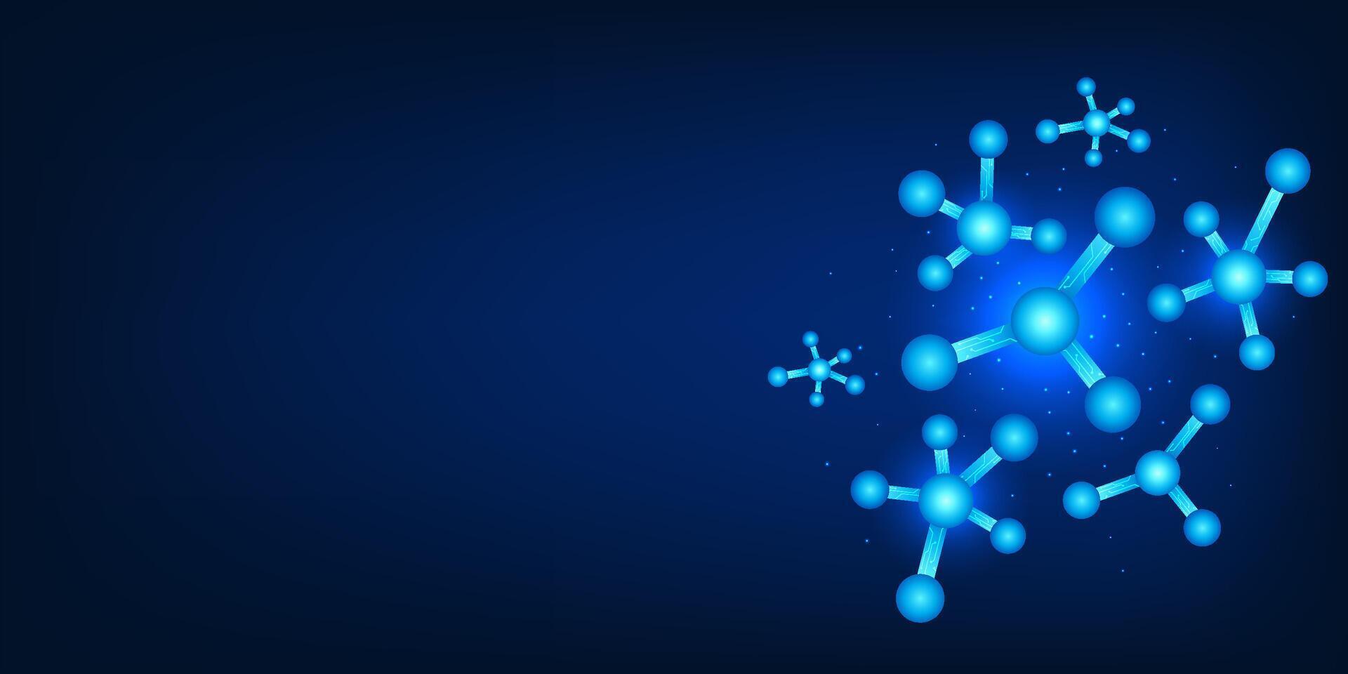 Nano technology innovation concept illustration, featuring molecular structures,nano circuit, and futuristic nanobots, representing modern technology solutions for medicine, energy, advanced materials vector