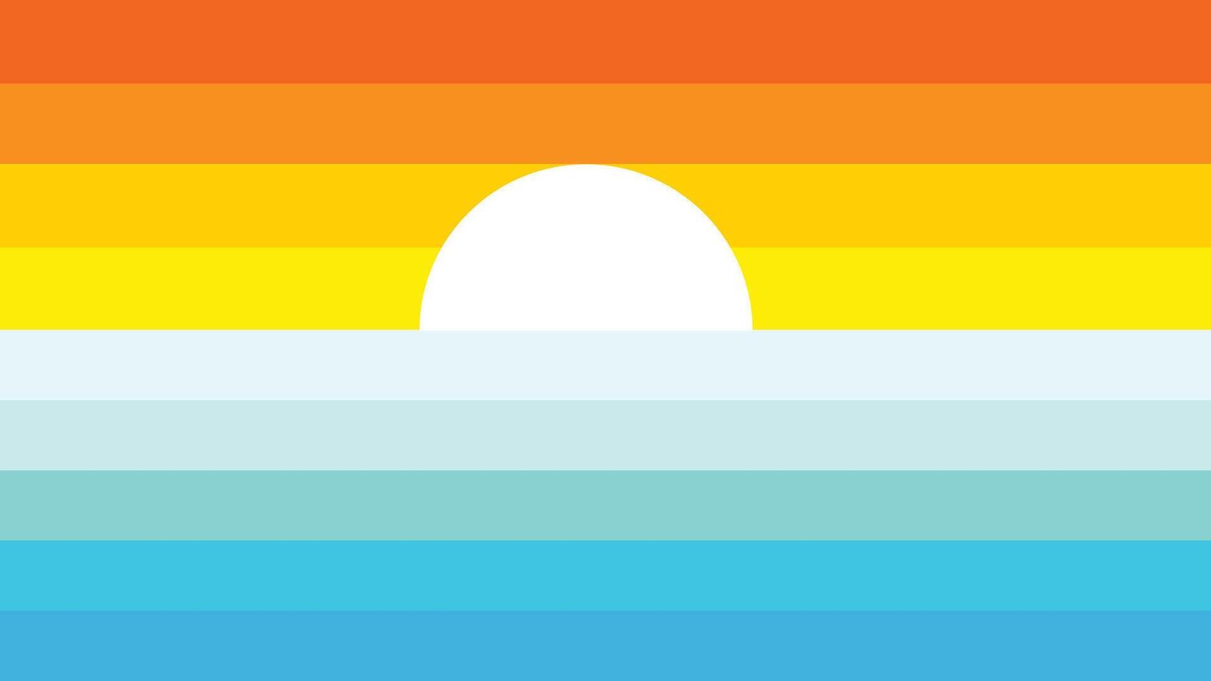 Beautiful flat design of a scenery background of forest and sun with soft color vector