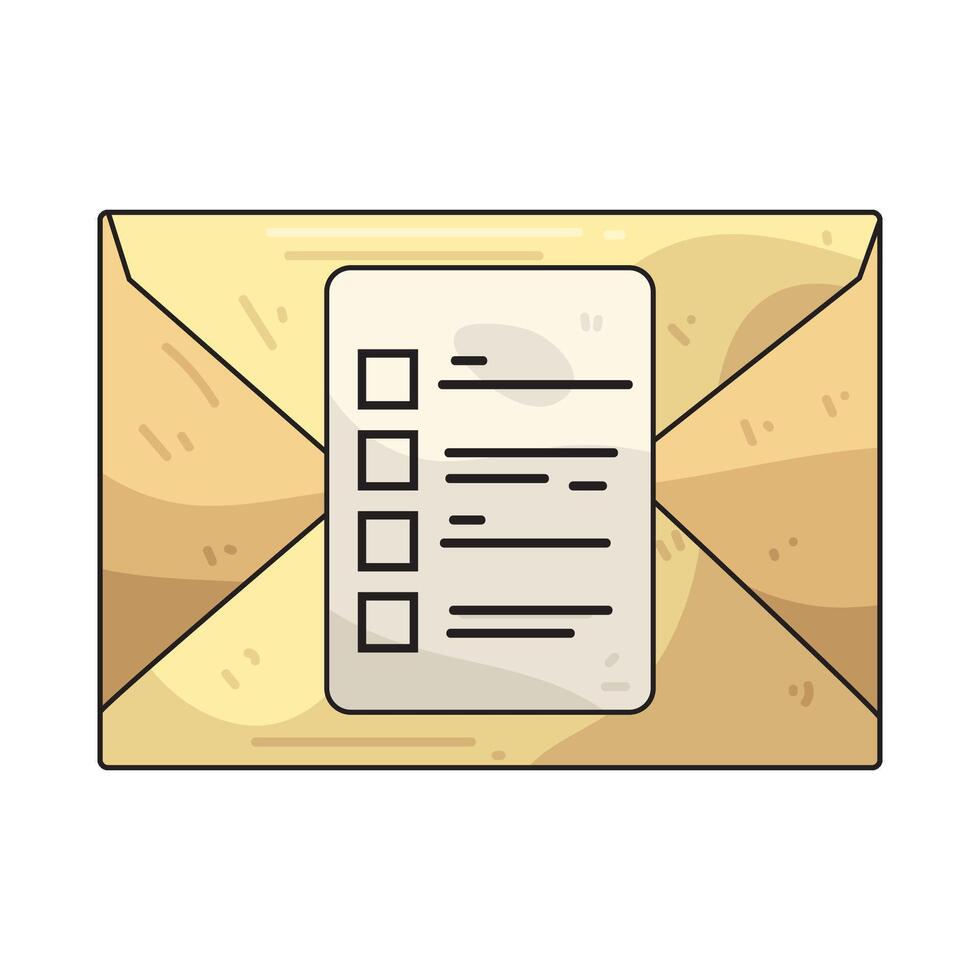 Envelope with checklist vector