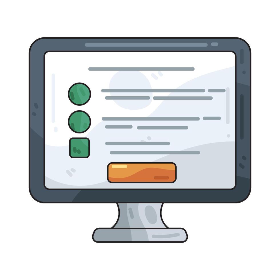 computer screen with user interface vector