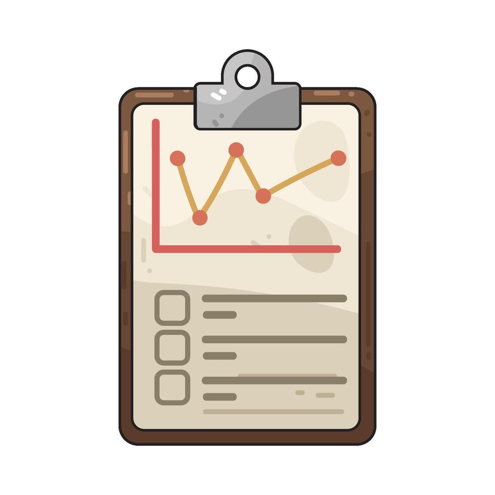 Clipboard with graph and checklist vector