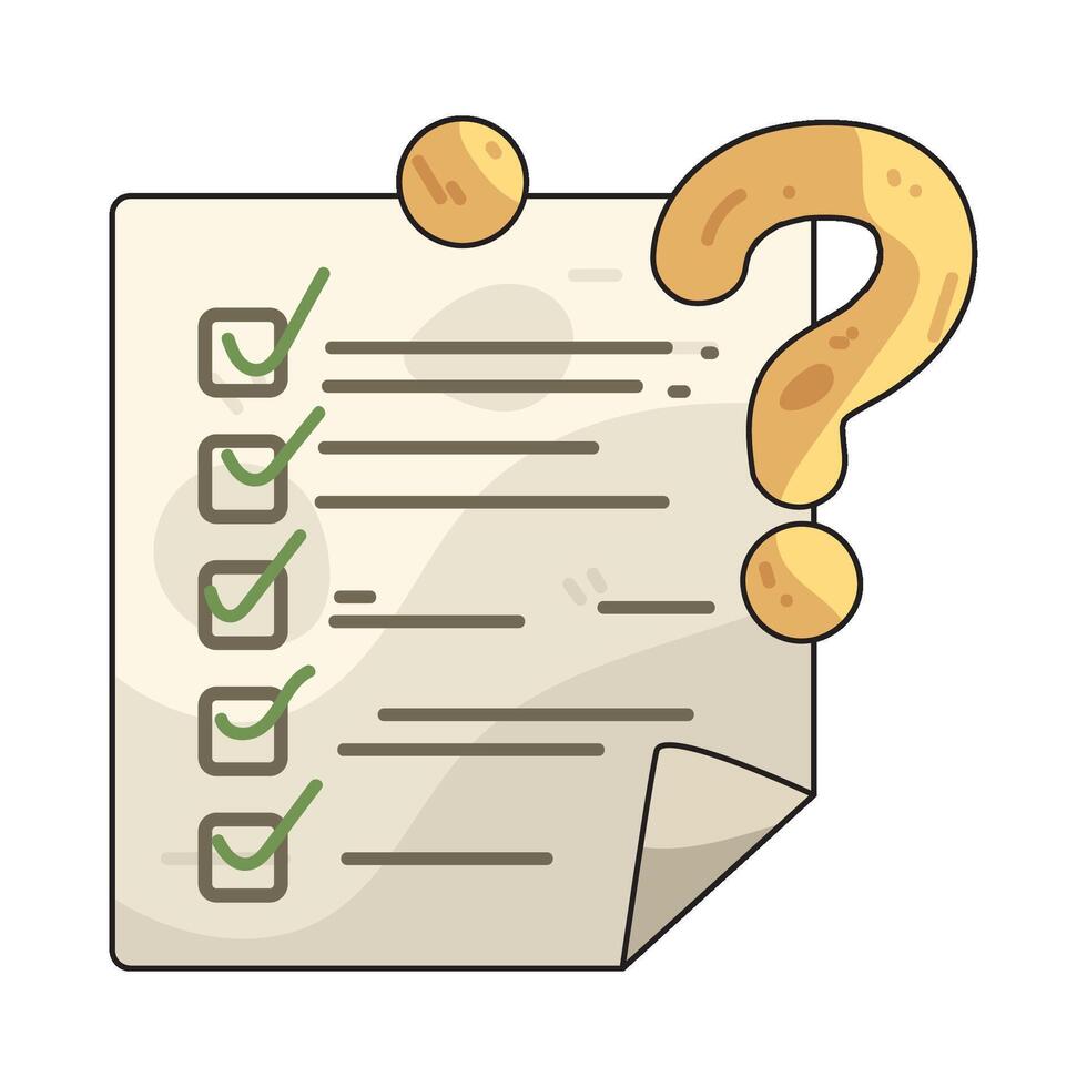Checklist with a question mark vector